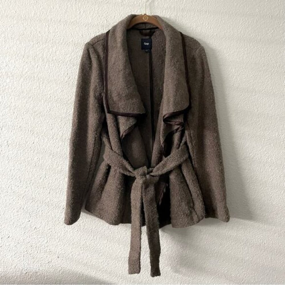 GAP brown sweater Jacket ties at waist size large